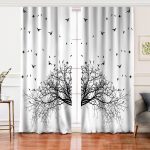 Realhomes Realhomes Ağaç Dalı Kuş Tasarımlı Dijital Baskılı Salon Fon Perde Realhomes