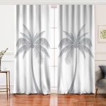 - Perde-5228gri-Gorsel - Realhomes Realhomes Beyaz Zeminde Gri Palmiye Desenli Modern Salon Fon Perde Realhomes
