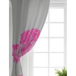 - Perde-5230fusya-Gorsel-1 - Realhomes Realhomes Gri Zeminde Modern Fuşya Ağaç Tasarımlı Salon Fon Perde Realhomes