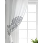 Realhomes Modern Beyaz Zeminde Gri Ağaç Desenli Salon Fon Perde Realhomes