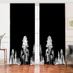 - Perde-5232siyah-Gorsel - Realhomes Realhomes Realhomes Siyah Zeminde Siyah Ağaç Tasarımlı Modern Salon Fon Perde Realhomes