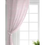 Realhomes Pembe Zeminde Geometrik Kare Motifli Modern Salon Fon Perde Realhomes