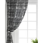 - Perde-5236siyah-Gorsel-1 - Realhomes  Realhomes Siyah Zeminde Geometrik Kare Motifli Modern Salon Fon Perde Realhomes