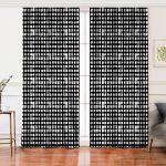 - Perde-5236siyah-Gorsel - Realhomes  Realhomes Siyah Zeminde Geometrik Kare Motifli Modern Salon Fon Perde Realhomes