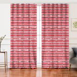 Realhomes Kırmızı Çizgili Motifli Modern Modern Salon Fon Perde Realhomes