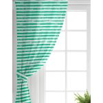 Realhomes Yeşil Çizgili Motifli Modern Modern Salon Fon Perde Realhomes