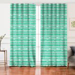 Realhomes Yeşil Çizgili Motifli Modern Modern Salon Fon Perde Realhomes