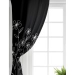 - Perde-5242-Gorsel-1 - Realhomes Realhomes Siyah Zemin Üzerinde Çiçek Motifli Özel Tasarım Salon Fon Perde Realhomes