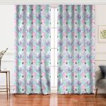 - Perde-5252-Gorsel - Realhomes Realhomes Beyaz Zemin Üzerinde Sulu Boya Renkli Yaprak Çizimli Modern Salon Fon Perde Realhomes