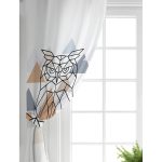 Realhomes Geometrik Çizimlerden Oluşan Baykuş Motifli Özel Tasarım Salon Fon Perde Realhomes