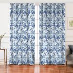 - Perde-5263-Gorsel - Realhomes Realhomes Beyaz Zeminde Mavi Kristal Ve Yıldız Motifli Özel Tasarım Modern Salon Fon Perde Realhomes