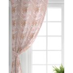 Realhomes Pembe Tropik Yaprak Motifli Özel Tasarım Dijital Baskılı Salon Fon Perde Realhomes