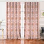 Realhomes Pembe Tropik Yaprak Motifli Özel Tasarım Dijital Baskılı Salon Fon Perde Realhomes