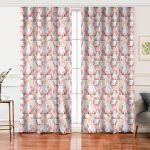 Realhomes Geometrik Pembe Ve Gri Mermer Motifli Özel Tasarım Salon Fon Perde Realhomes