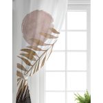 - Perde-5316-Gorsel-1 - Realhomes Realhomes Beyaz Zeminde Soyut Çizim Ay Ve Yaprak Motifli Salon Fon Perde Realhomes