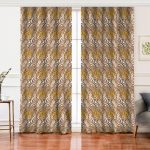 - Perde-5322-Gorsel - Realhomes Realhomes Leopar Temalı Kuru Yaprak Desenli Dijital Baskılı Salon Fon Perde Realhomes