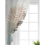 Realhomes Realhomes Botanik Portre Desenli Özel Tasarım Salon Fon Perde Realhomes