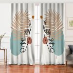 Realhomes Realhomes Botanik Portre Desenli Özel Tasarım Salon Fon Perde Realhomes