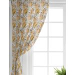 Realhomes Tropik Gold Yapraklar Üzerinde Antik Yunan Tanrısı Desenli Salon Fon Perde Realhomes