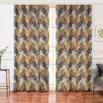 - Perde-5351-Gorsel - Realhomes  Realhomes Renkli Yapraklar Üzerinde Nokta Tasarımlı Salon Fon Perde Realhomes