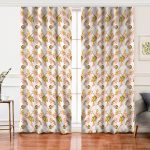 - Perde-5355-Gorsel - Realhomes  Realhomes Pembe Ve Gold İnce Yaprak Tasarımlı Dijital Baskılı Salon Fon Perde Realhomes