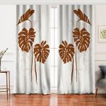 - Perde-5360-Gorsel - Realhomes  Realhomes Gri Zeminde Palmiye Yaprakları Motifli Salon Fon Perde Realhomes