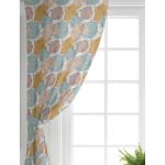 - Perde-5375-Gorsel-1 - Realhomes  Realhomes Mavi Ve Kahverengi Puantiye Zeminli Karakalem Çizim Çiçek Motifli Salon Fon Perde Realhomes