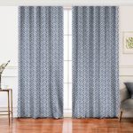 - Perde-5382-Gorsel - Realhomes Realhomes Lacivert Zeminde Beyaz Yapraklı Modern Salon Fon Perde Realhomes