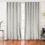 Realhomes Kot Zeminli Yıldız Motifli Modern Dijital Baskılı Salon Fon Perde Realhomes