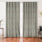 - Perde-5391-Gorsel - Realhomes Realhomes Gri Zeminde Dalgalı Çizgiler Üzerinde Damla Motifli Salon Fon Perde Realhomes