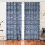 - Perde-5411-Gorsel - Realhomes Realhomes Realhomes Lacivert Kot Zemin Üzerinde Dijital Baskılı Salon Fon Perde Realhomes