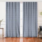 - Perde-5413-Gorsel - Realhomes Realhomes Kot Gri Zemin Üzerinde Geometrik Çizimler Özel Tasarım Salon Fon Perde Realhomes