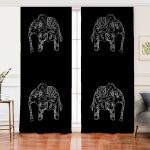 Realhomes Retro Mandala Fil Desenli Özel Tasarım Salon Fon Perde Realhomes