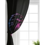 - Perde-5442-Gorsel-1 - Realhomes Realhomes Siyah Zeminde Neon Kartal Motifli Salon Fon Perde Realhomes