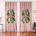 Realhomes Pembe Summer Flamingo Özel Tasarım Salon Fon Perde Realhomes