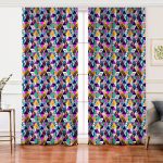 - Perde-5514-Gorsel - Realhomes Realhomes Geometrik Üçgen İçerisinde Kuş Dijital Baskılı Salon Fon Perde Realhomes