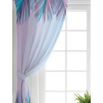 - Perde-5516-Gorsel-1 - Realhomes Realhomes Toz Mavisi Zeminli Tropik Yapraklı Özel Tasarım Dijital Baskılı Salon Fon Perde Realhomes