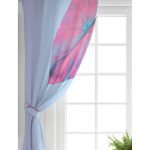 - Perde-5518sol-Gorsel-1 - Realhomes Realhomes Toz Mavisi Zeminli Tropik Yapraklı Özel Tasarım Modern Salon Fon Perde Realhomes