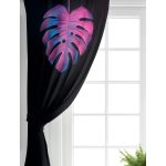 Realhomes Siyah Zeminli Tropik Yapraklı Modern Salon Fon Perde Realhomes