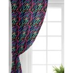 Realhomes Siyah Zemin Üzerinde Neon Zikzak Desenli Modern Salon Fon Perde Realhomes