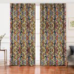 Realhomes Rengarenk Ogea Motifli Özel Tasarımlı Salon Fon Perde Realhomes