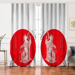 - Perde-5828-Gorsel - Realhomes Realhomes Ağaç Dal Motifli Japan Kız Motifli Modern Salon Fon Perde Realhomes