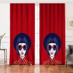 - Perde-5890-Gorsel - Realhomes  Realhomes Popart İllüstrasyon Kadın Figürlü Dijital Baskılı Özel Tasarım Modern Modern Salon Fon Perde Realhomes