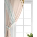 Realhomes Pembe Krem Gold Motifli Dijital Baskılı Modern Salon Fon Perde Realhomes