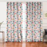 - Perde-7022-Gorsel - Realhomes  Realhomes Renkli Amazon Yapraklı Motifler Dijital Baskılı Modern Salon Fon Perde Realhomes