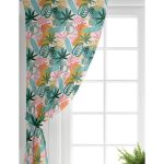 - Perde-7024-Gorsel-1 - Realhomes  Realhomes Soyut Renkli Yaprak Motifli Dijital Baskılı Modern Salon Fon Perde Realhomes