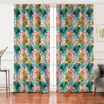 - Perde-7024-Gorsel - Realhomes  Realhomes Soyut Renkli Yaprak Motifli Dijital Baskılı Modern Salon Fon Perde Realhomes