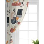 Realhomes Sanatsal Motifli Çiçek Detaylı Dijital Baskılı Modern Salon Fon Perde Realhomes