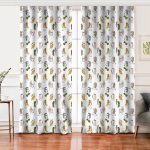 Realhomes Beyaz Zeminde Bayan Desenli Dijital Baskılı Modern Salon Fon Perde Realhomes