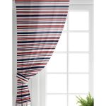 Realhomes Bordo Lacivert Renkli Çapa Dümen Temalı Dijital Baskılı Modern Salon Fon Perde Realhomes